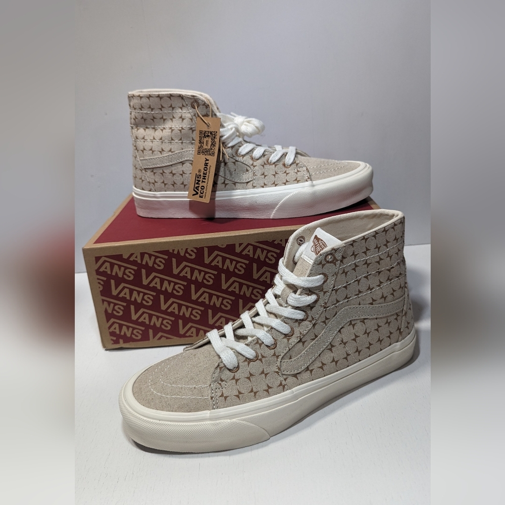 Vans SK8-HI Tapered  Eco Theory Checkerboard Brown Unisex - Picture 3 of 17